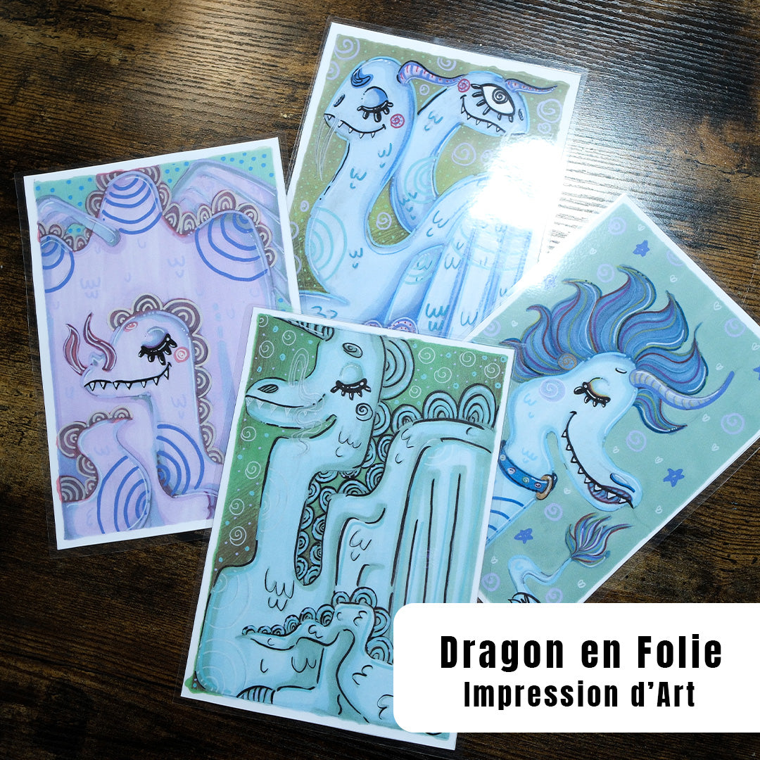 Dragon en folie - Impression d'art Limitée