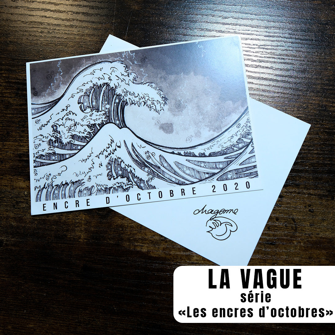 Carte postale "La Vague" - série Encre d'octobre