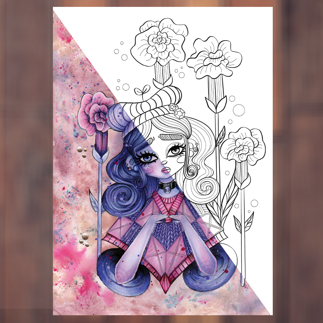 Set de 4 Coloriages - Portraits Encadrés