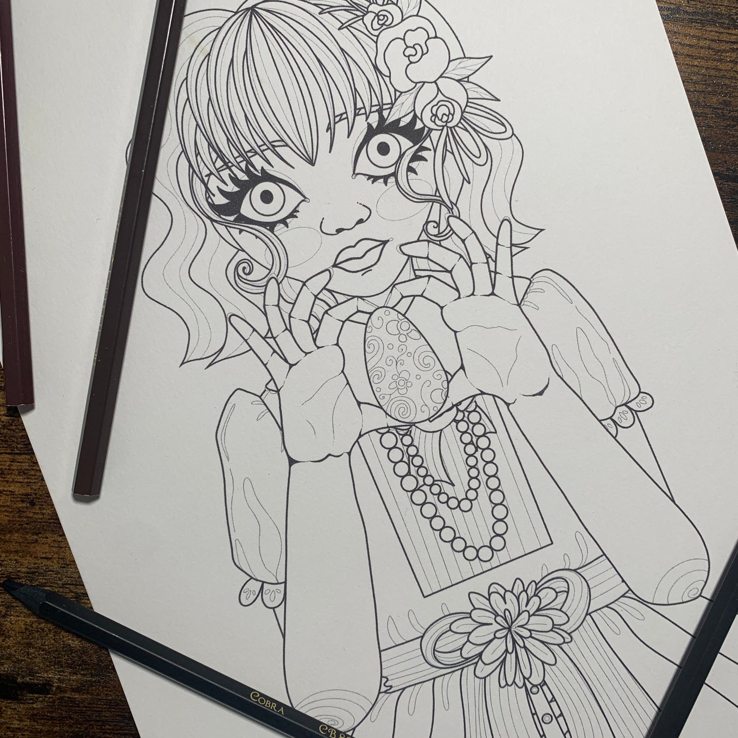 Illustration à colorier - Portrait de Pâques