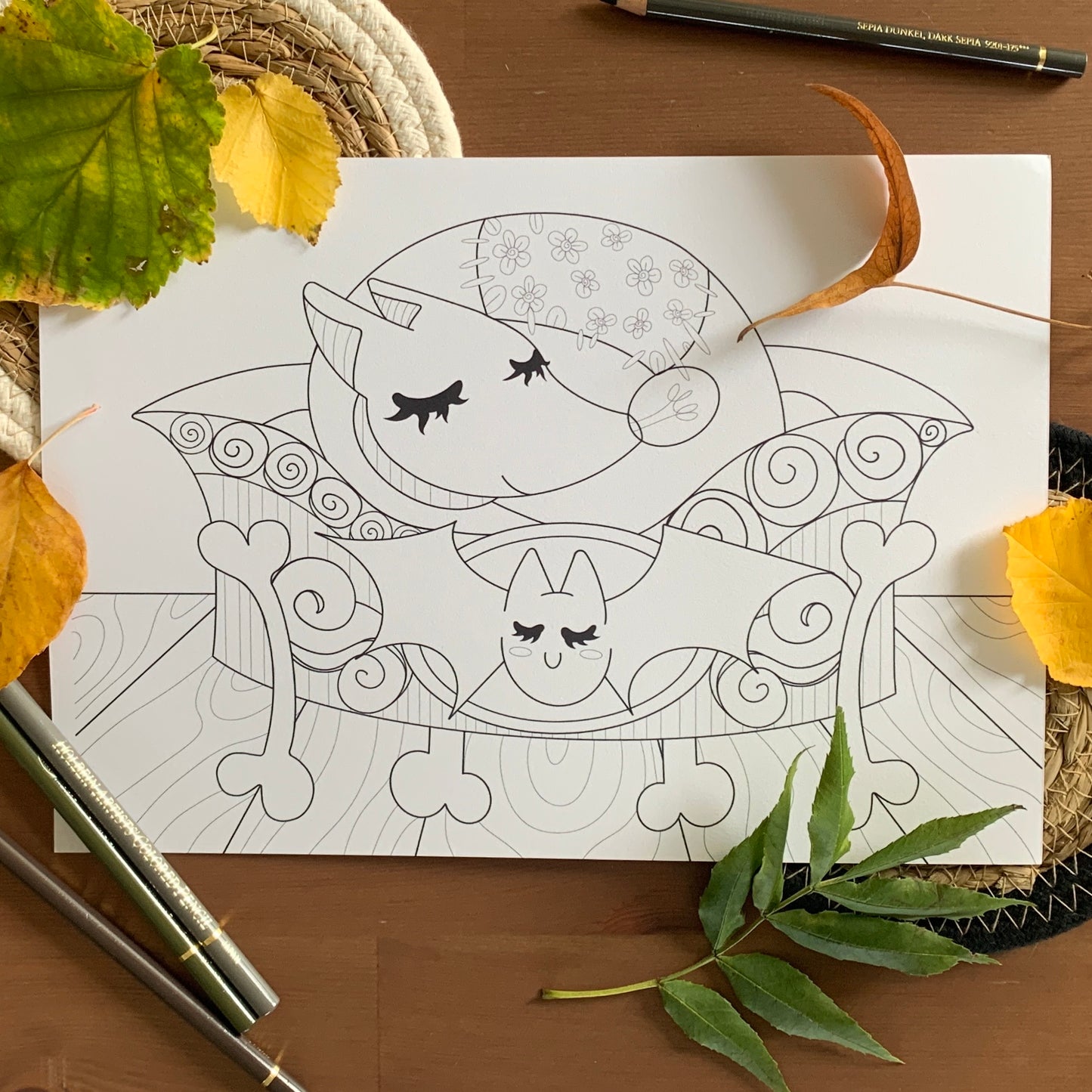 Set de 3 Coloriages - Spooky Ghost
