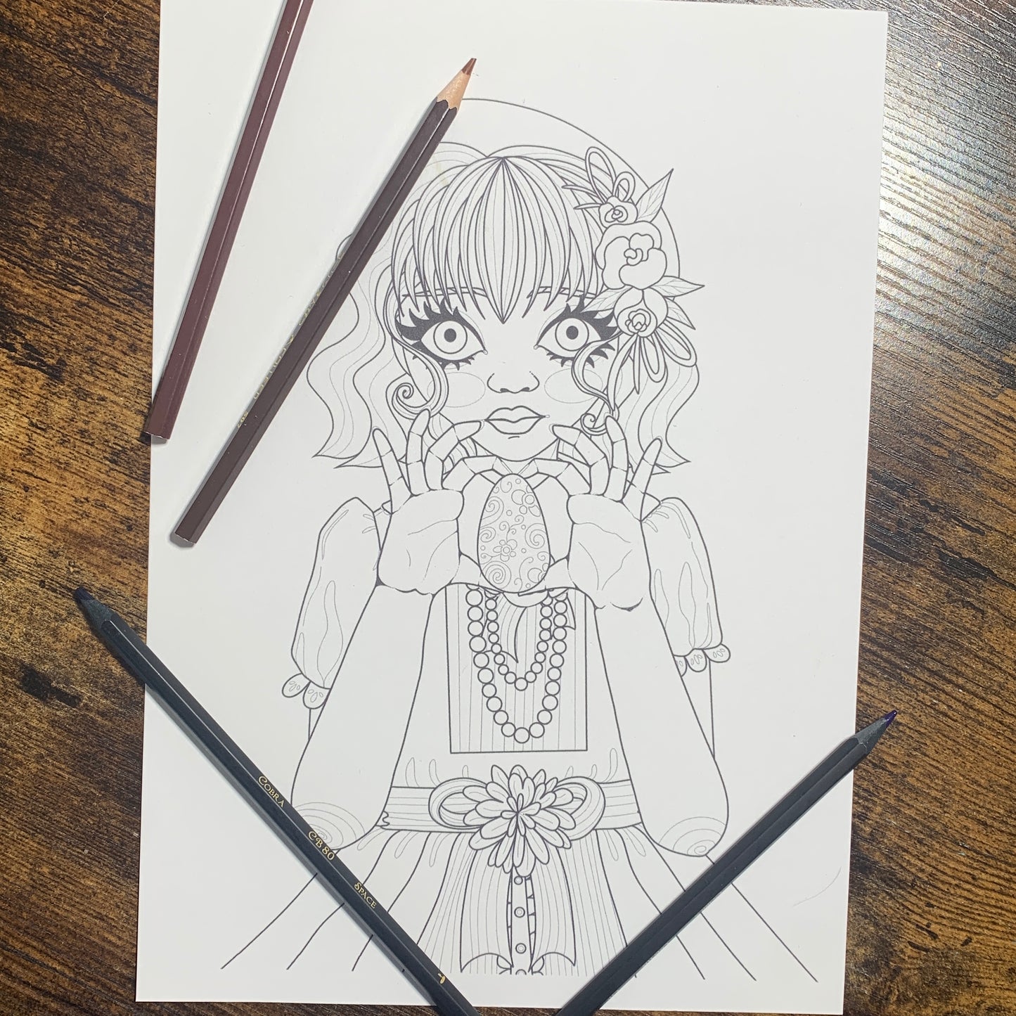 Illustration à colorier - Portrait de Pâques