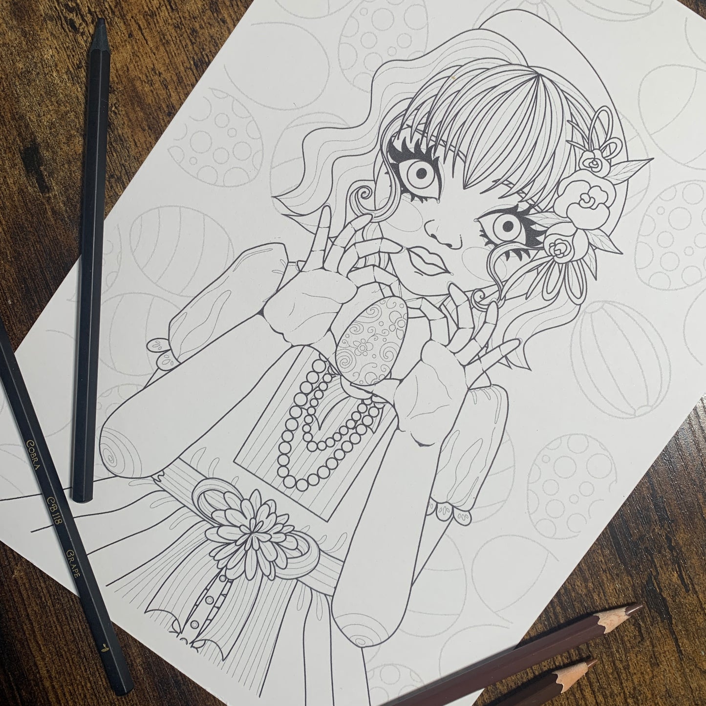 Illustration à colorier - Portrait de Pâques