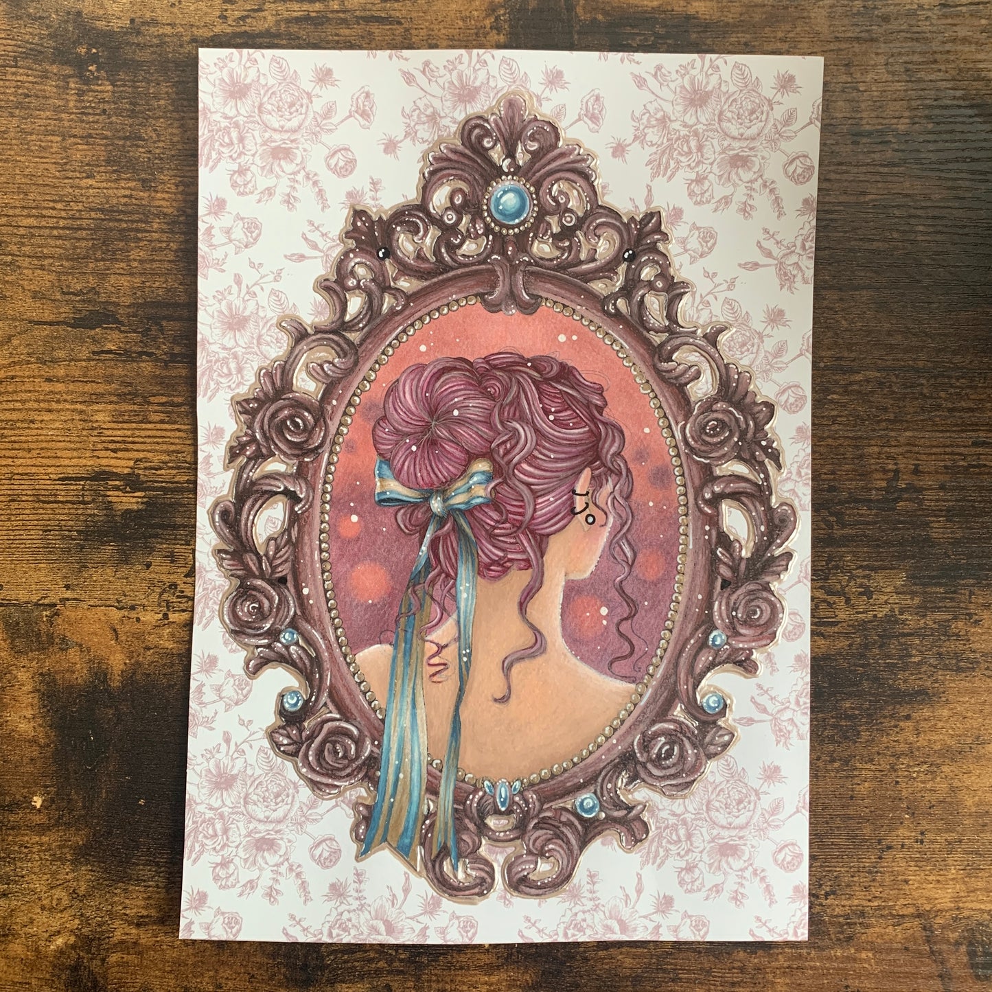 Illustration à colorier - Portrait Romantique