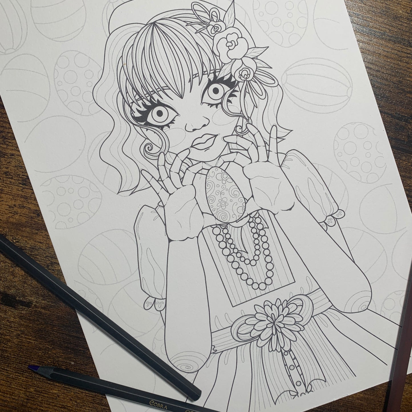 Illustration à colorier - Portrait de Pâques