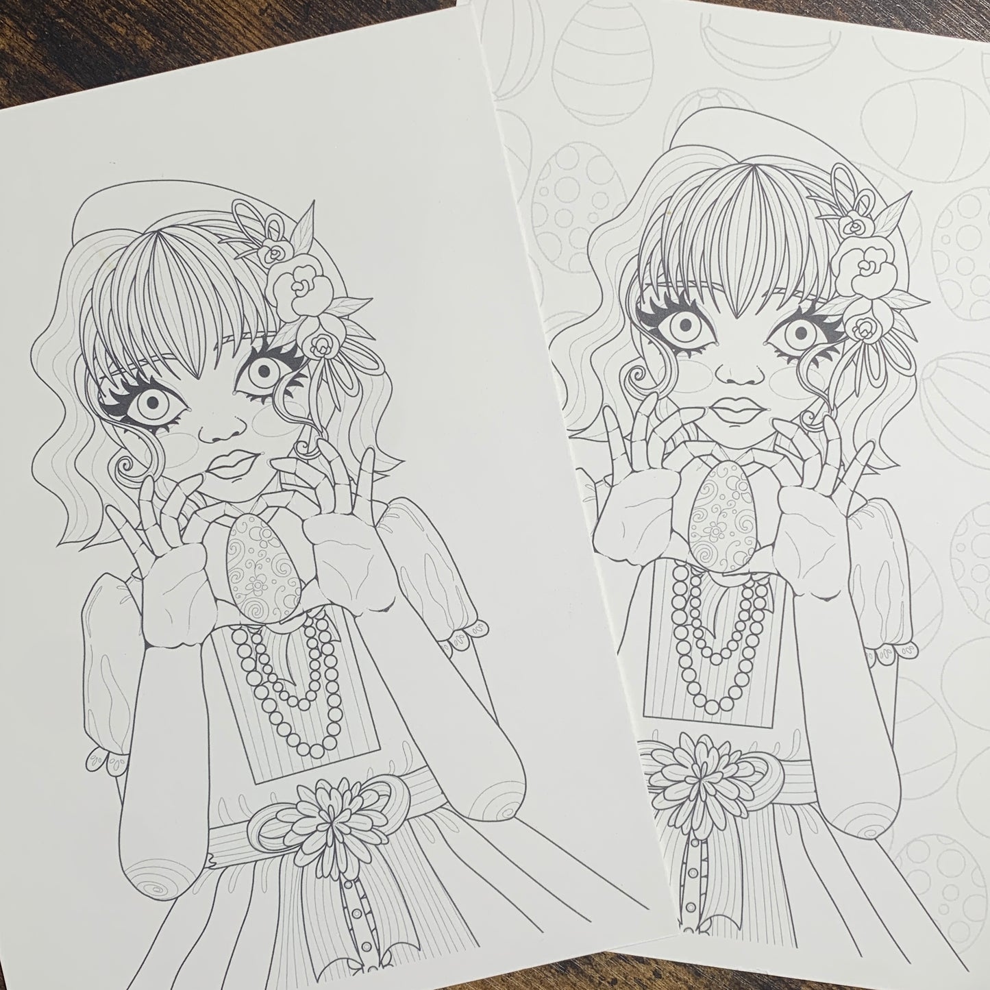 Illustration à colorier - Portrait de Pâques