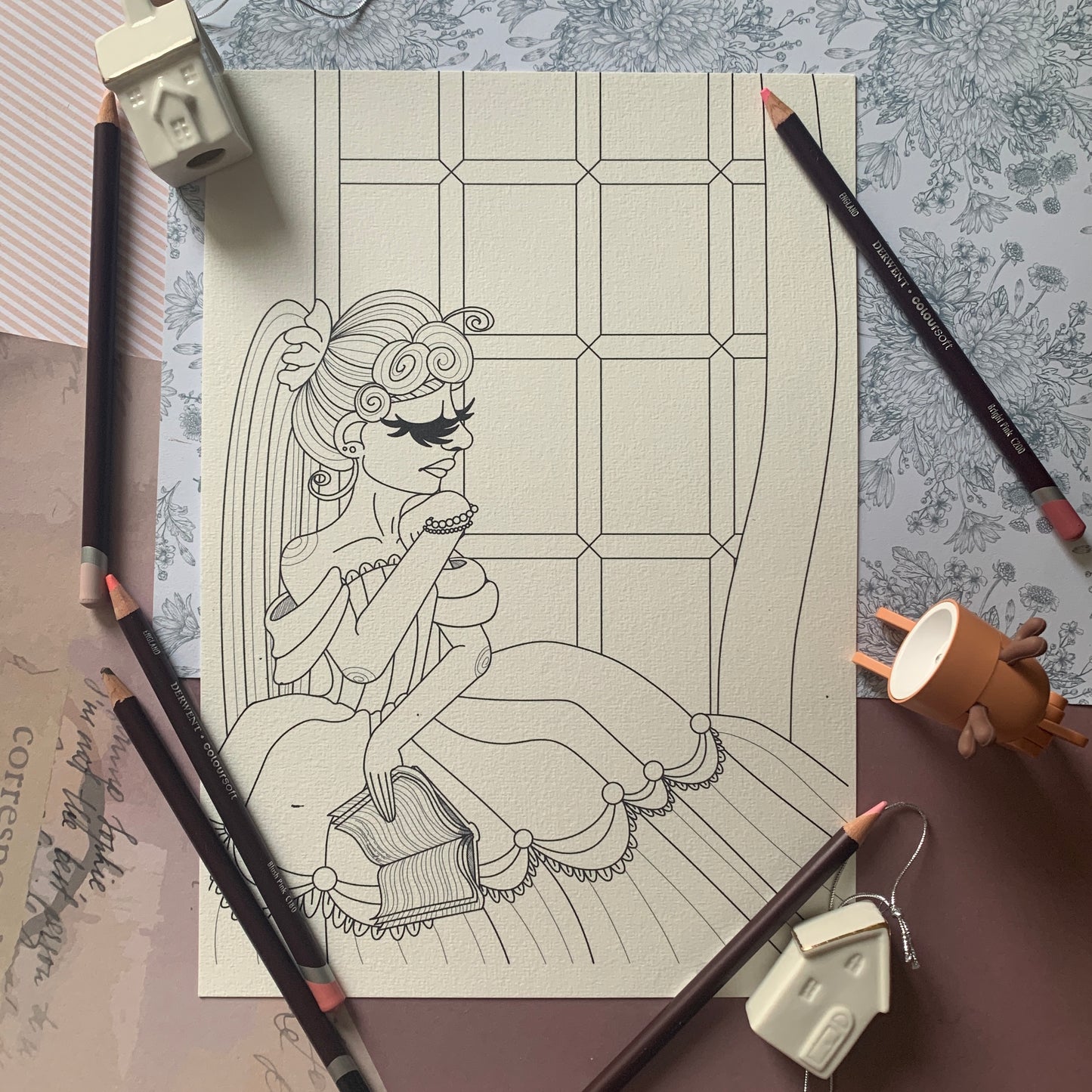 Set de 4 Coloriages - Portraits Encadrés