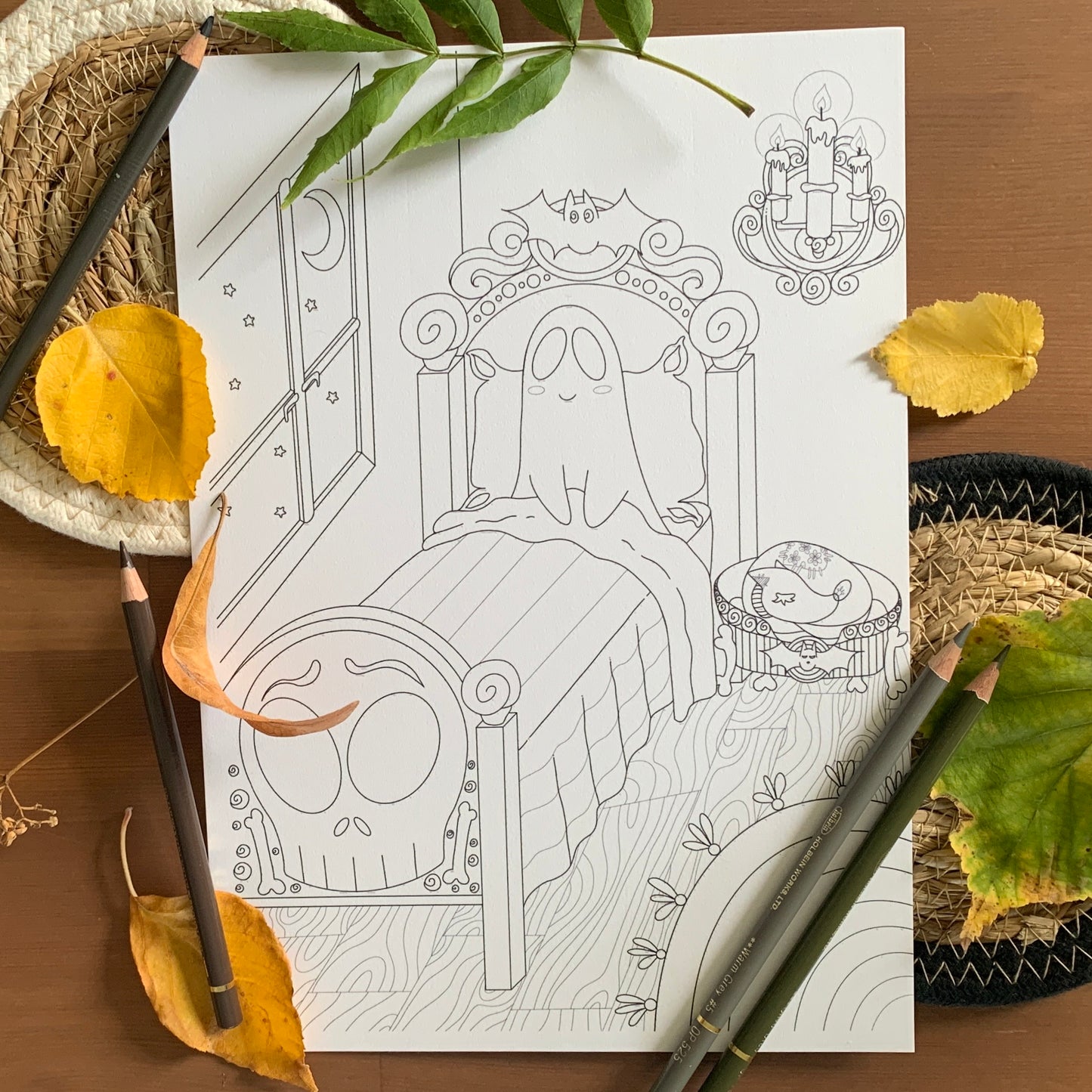 Set de 3 Coloriages - Spooky Ghost