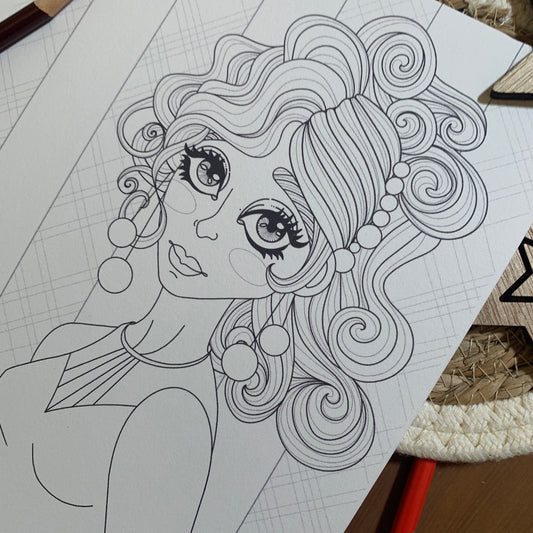 Illustration à colorier - Portrait de Noël
