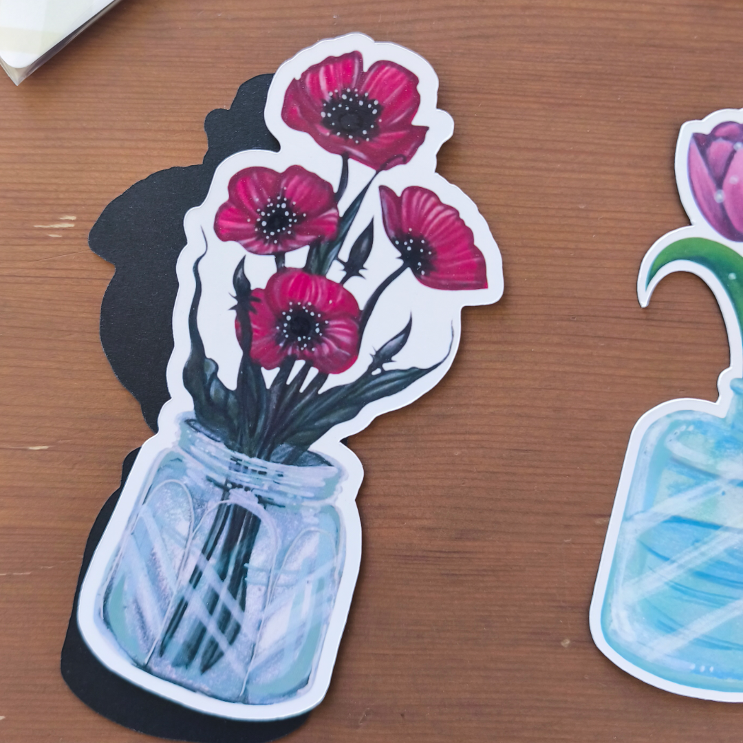 Marque-page Coquelicot - Illustration Florale Artisanale