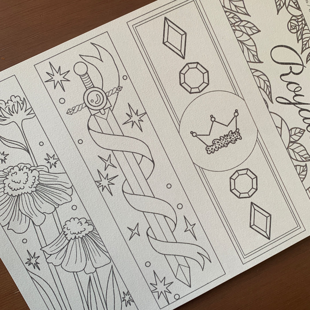 "Royale" - Lot de 4 Marques-Pages à Colorier