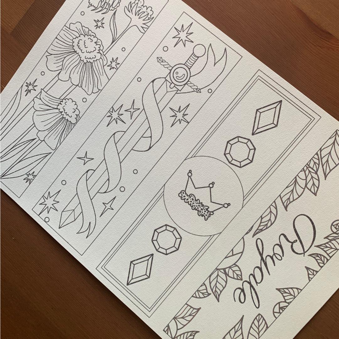 "Royale" - Lot de 4 Marques-Pages à Colorier