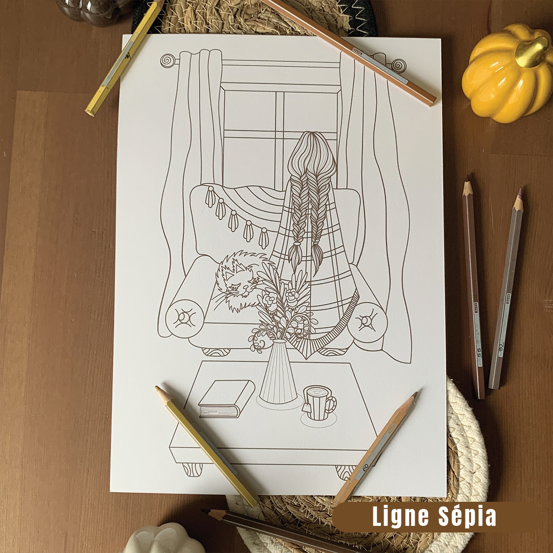 Set de 3 Coloriages - Automne Cozy