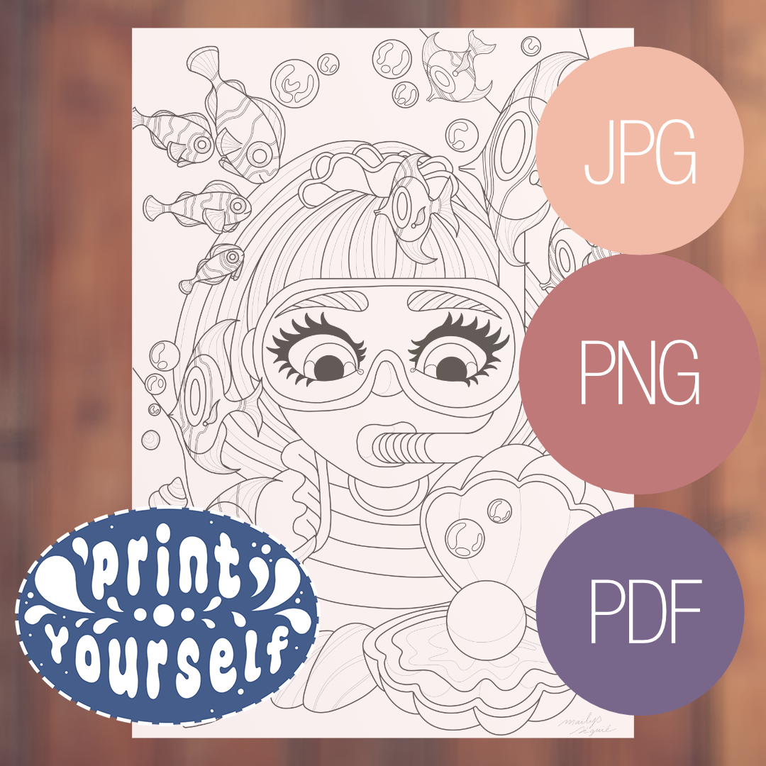 "Plongée sous-marine" – Coloriage Numérique à Imprimer