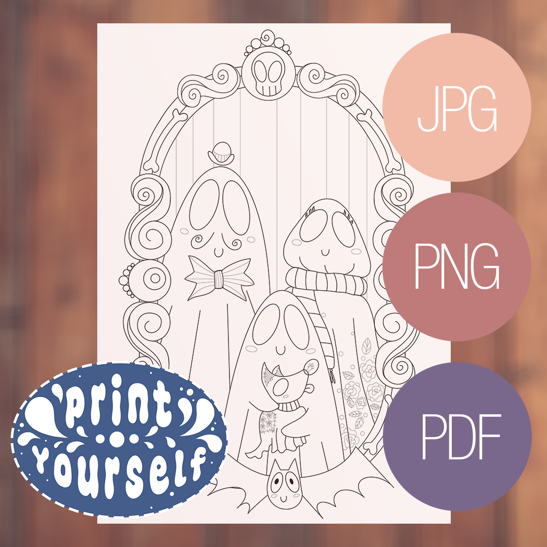 Set de 3 Coloriages - Ghost Family