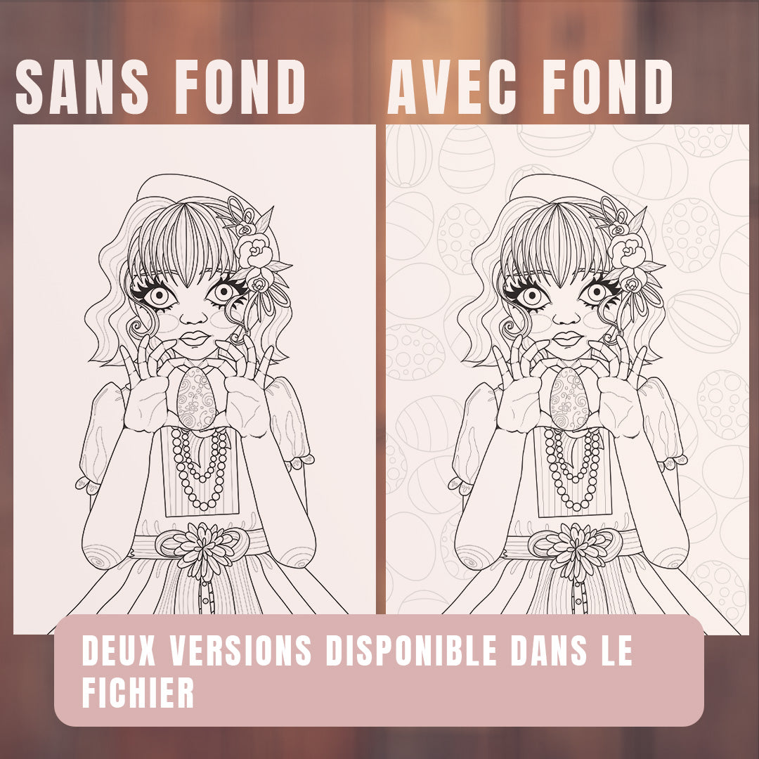 Illustration à colorier - Portrait de Pâques