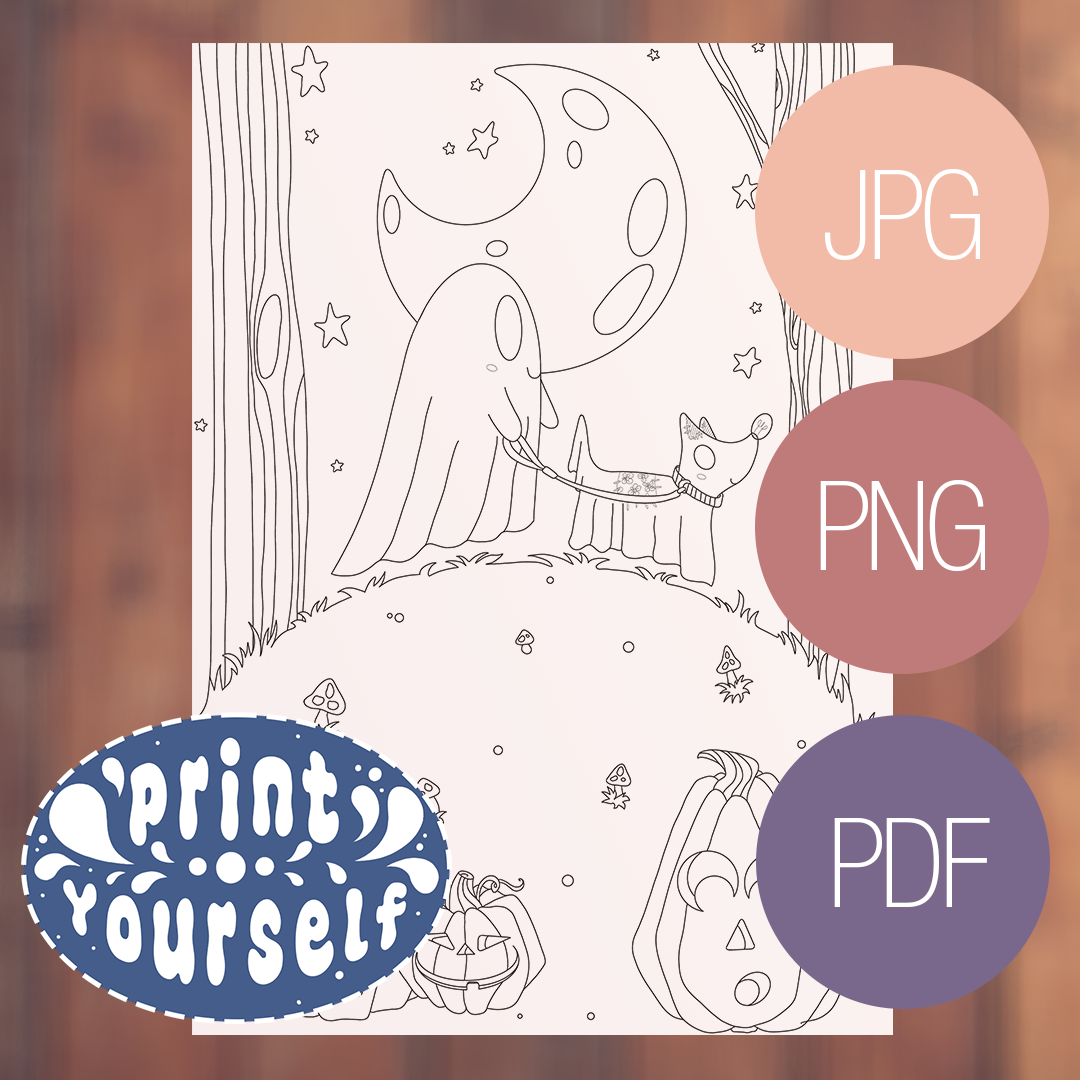 Set de 3 Coloriages - Spooky Ghost