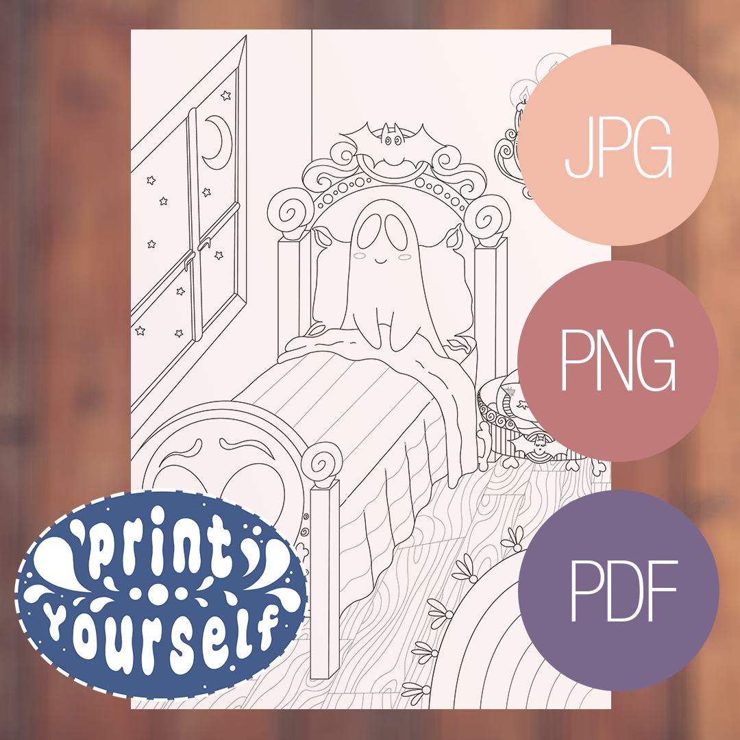 Set de 3 Coloriages - Spooky Ghost