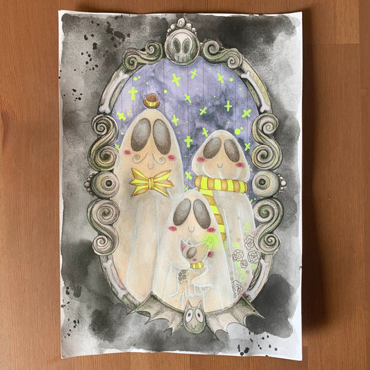 Colorie avec Moi : Ghost Family – Suis les Lives et Reproduis l'Illustration Pas à Pas ! 👻🎨