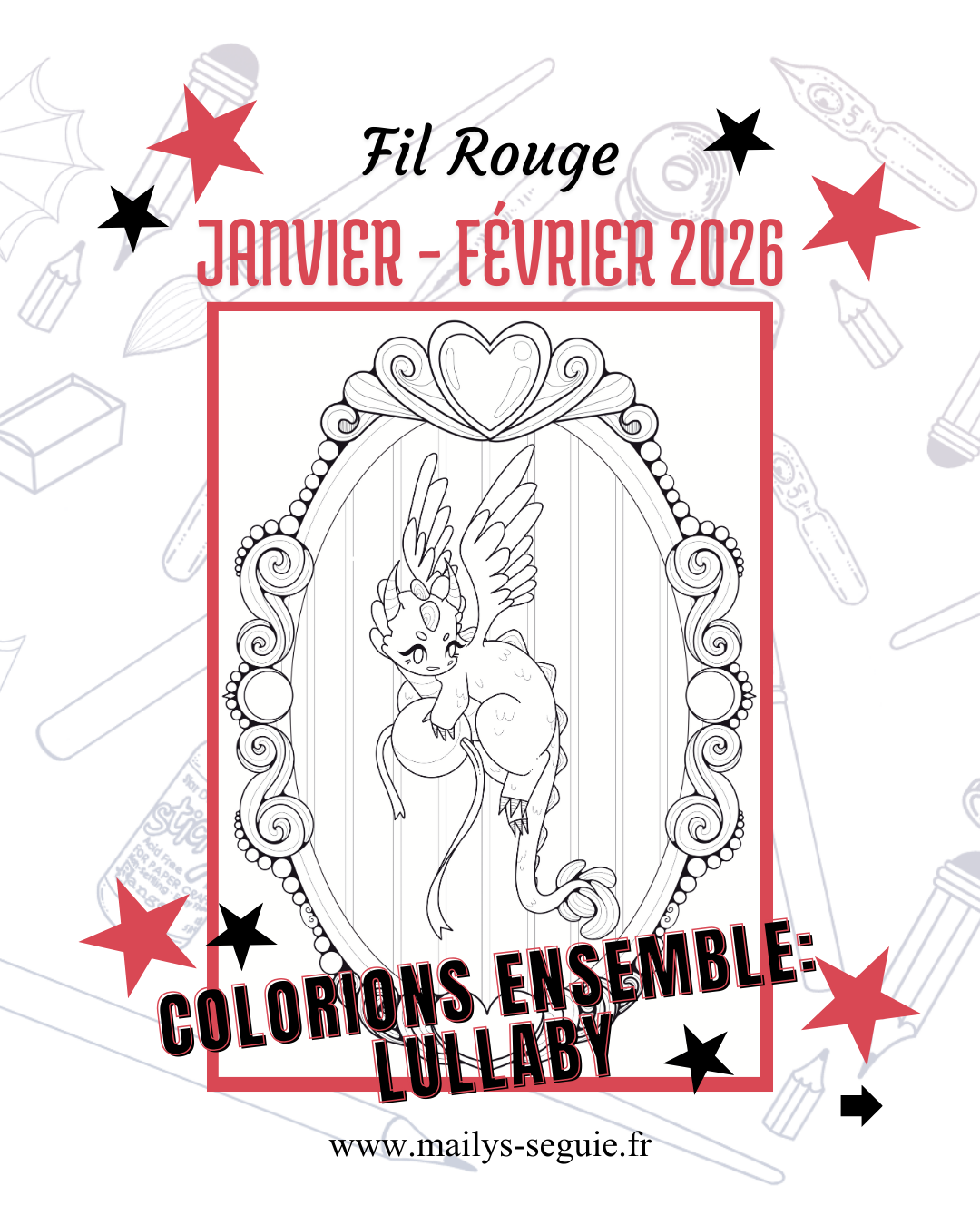 Challenge coloriage adulte : rejoins le Fil Rouge Lullaby ✨