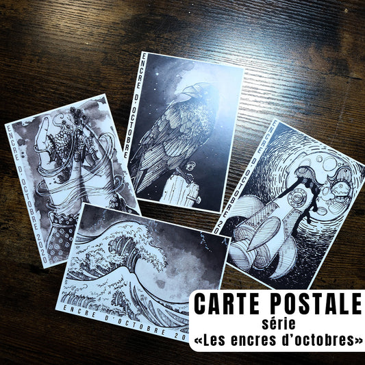 Carte Postale - Set de 4 cartes postales série "Les Encres d'octobre"