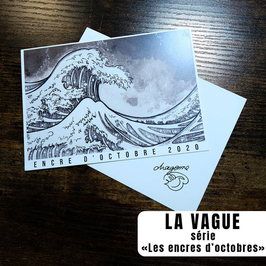 Carte postale "La Vague" - série Encre d'octobre