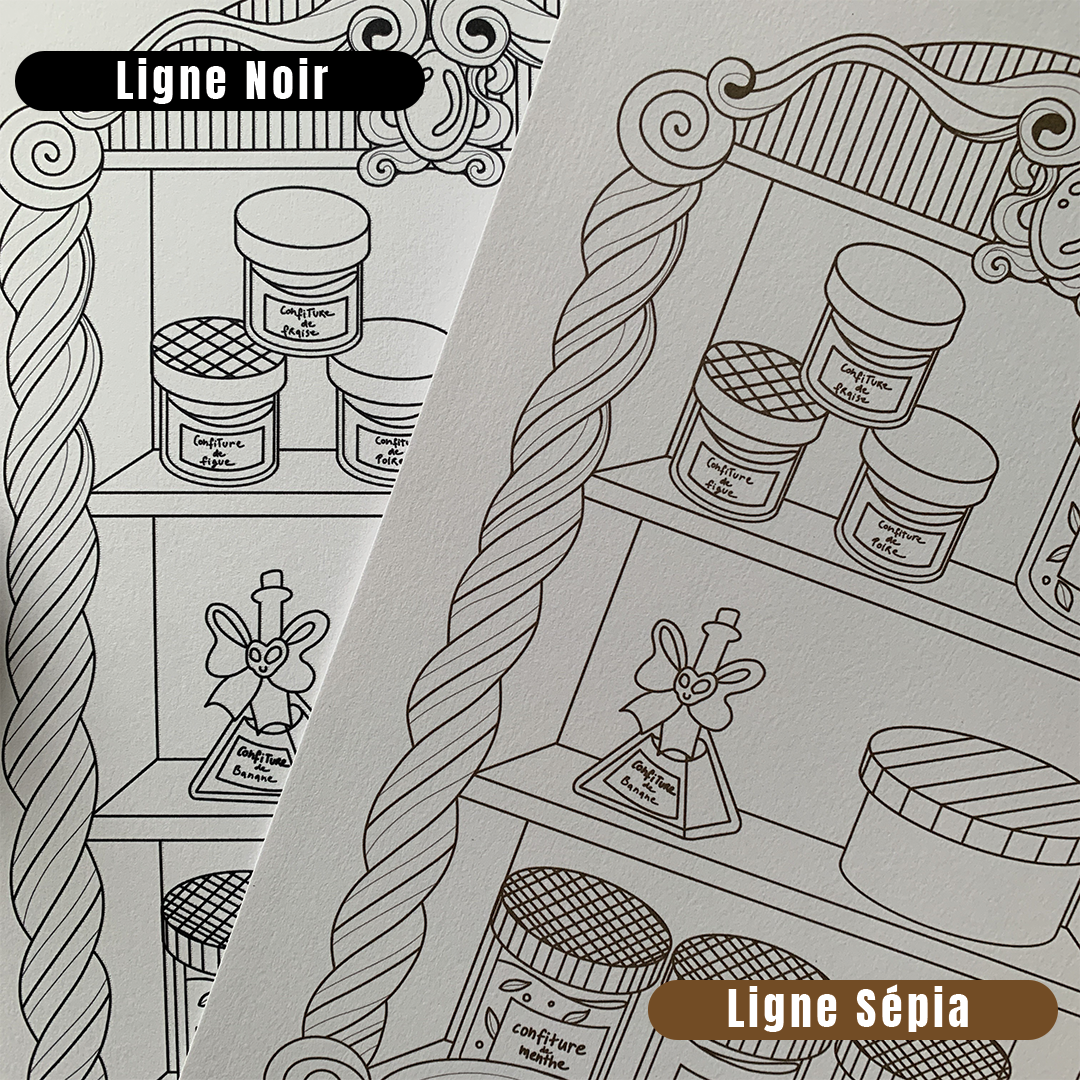 Illustration à colorier - L'étagère à confiture