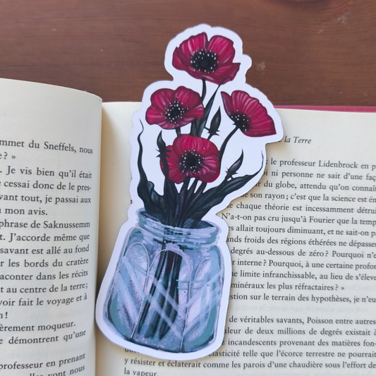 Marque-page Coquelicot - Illustration Florale Artisanale