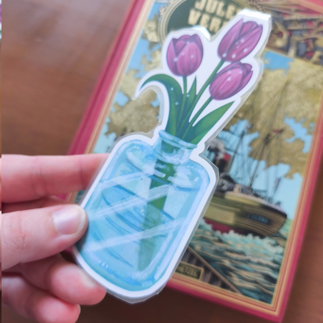 Marque-page Tulipe - Illustration Florale Artisanale