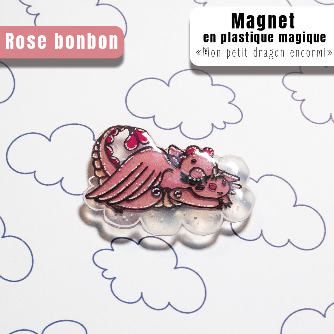 Magnet en Plastique Magique "Mon petit dragon endormi"