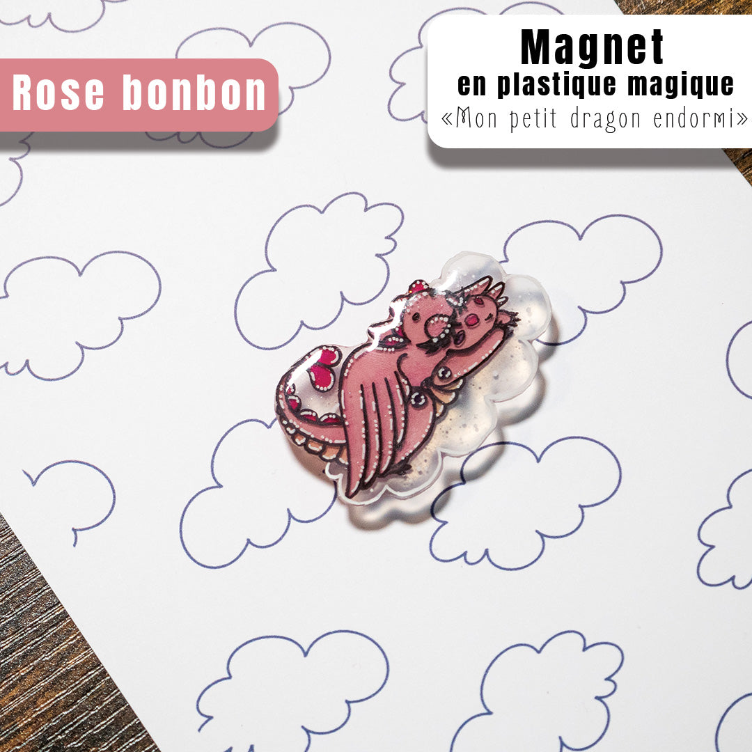 Magnet en Plastique Magique "Mon petit dragon endormi"