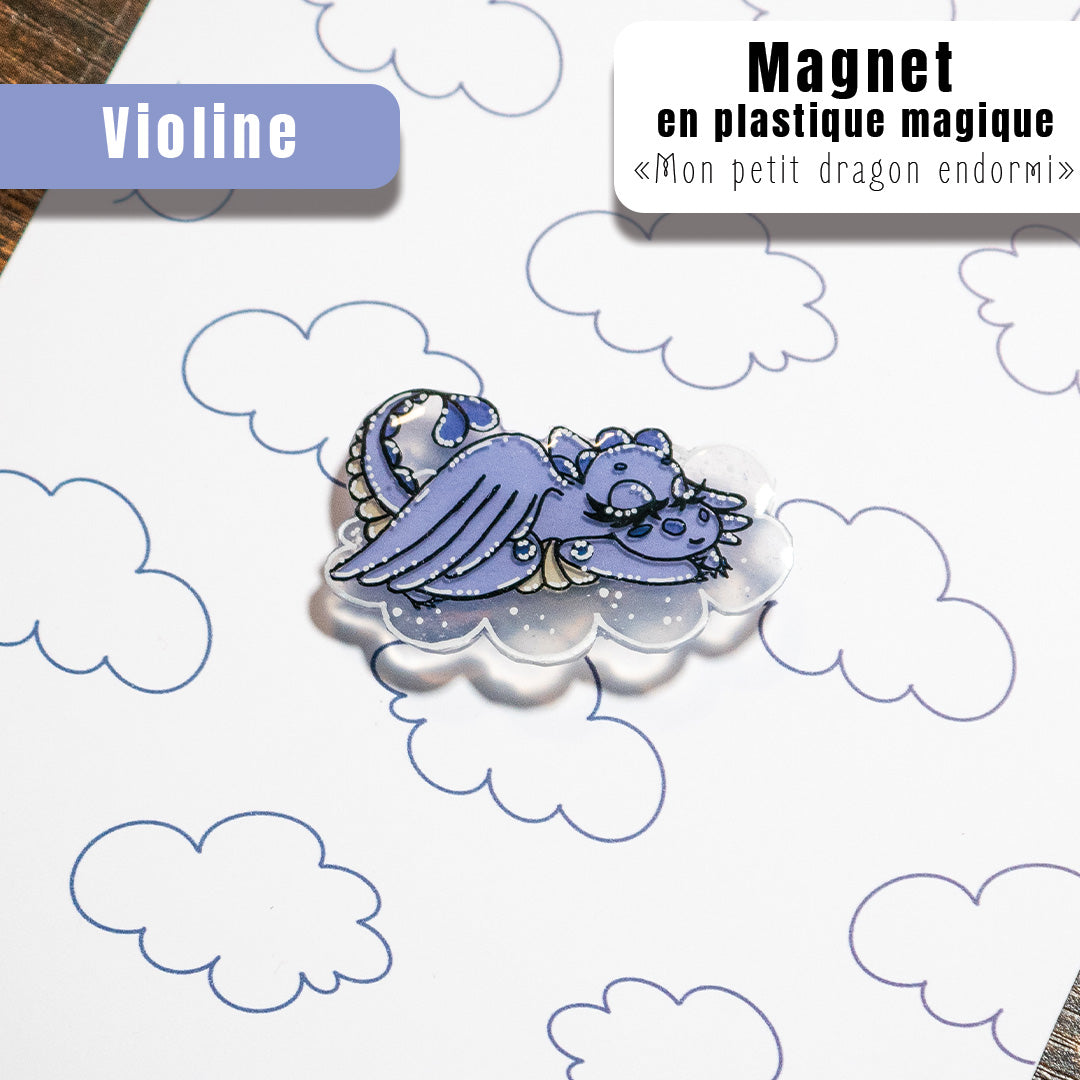 Magnet en Plastique Magique "Mon petit dragon endormi"