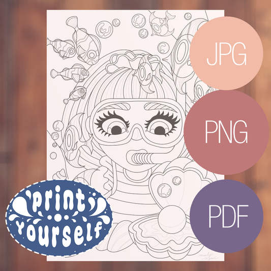 "Plongée sous-marine" – Coloriage Numérique à Imprimer