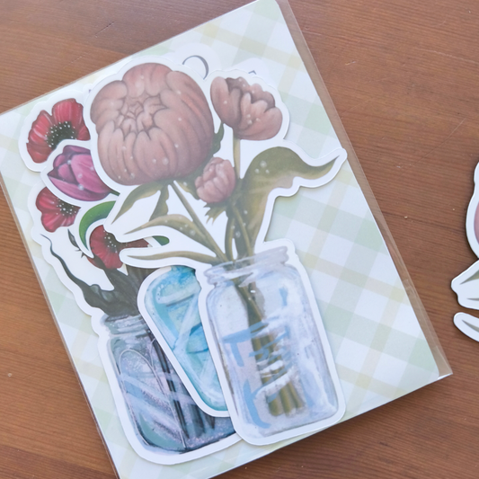 Set de 3 Marque-pages "Le Trio Botanique" - Illustration Florale Artisanale