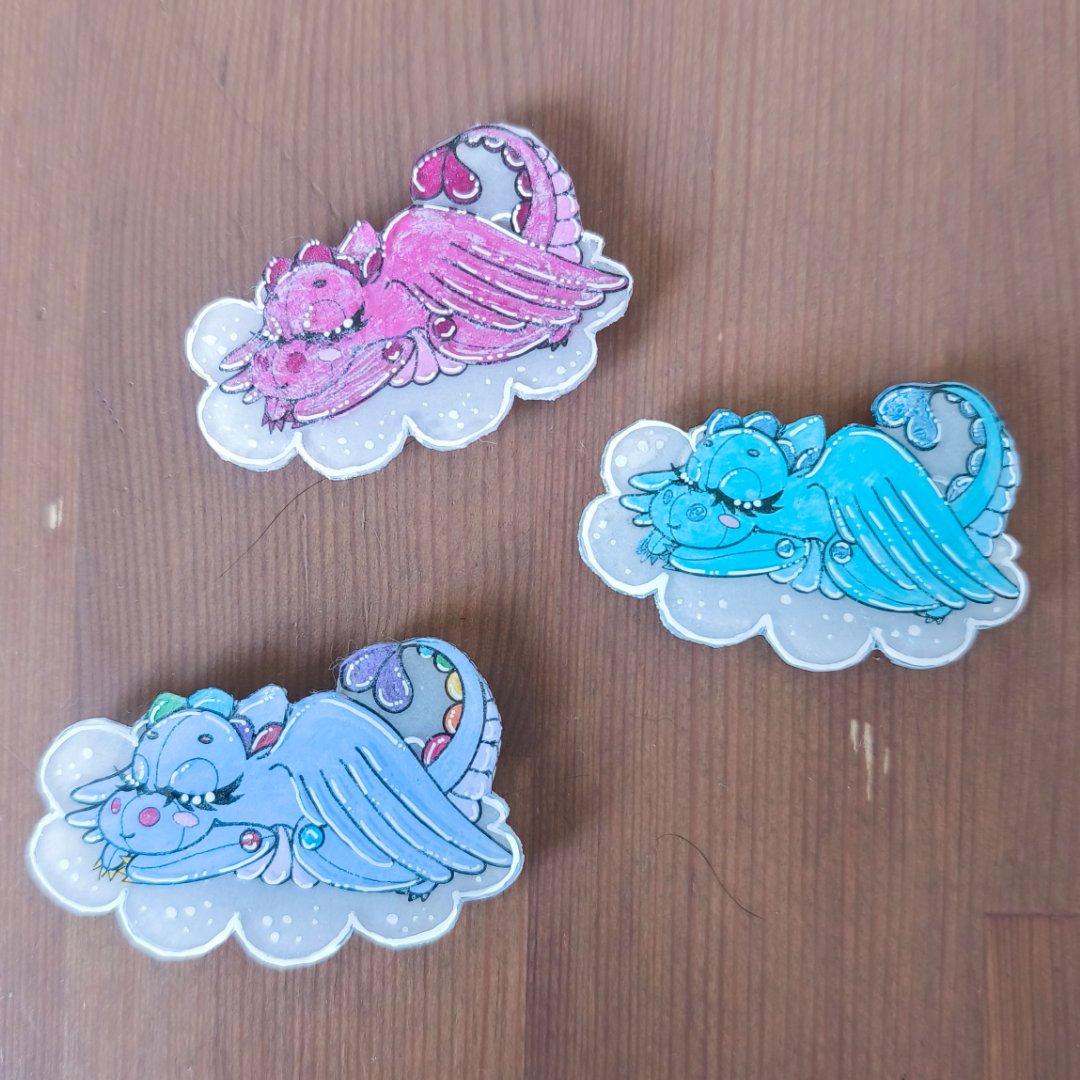 Magnet en Plastique Magique "Mon petit dragon endormi"