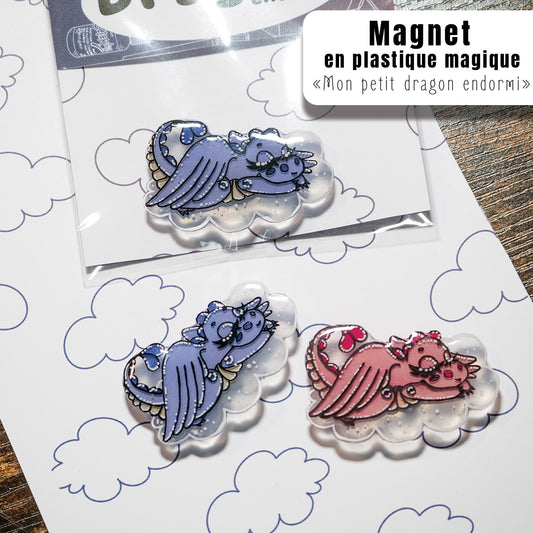 Magnet en Plastique Magique "Mon petit dragon endormi"