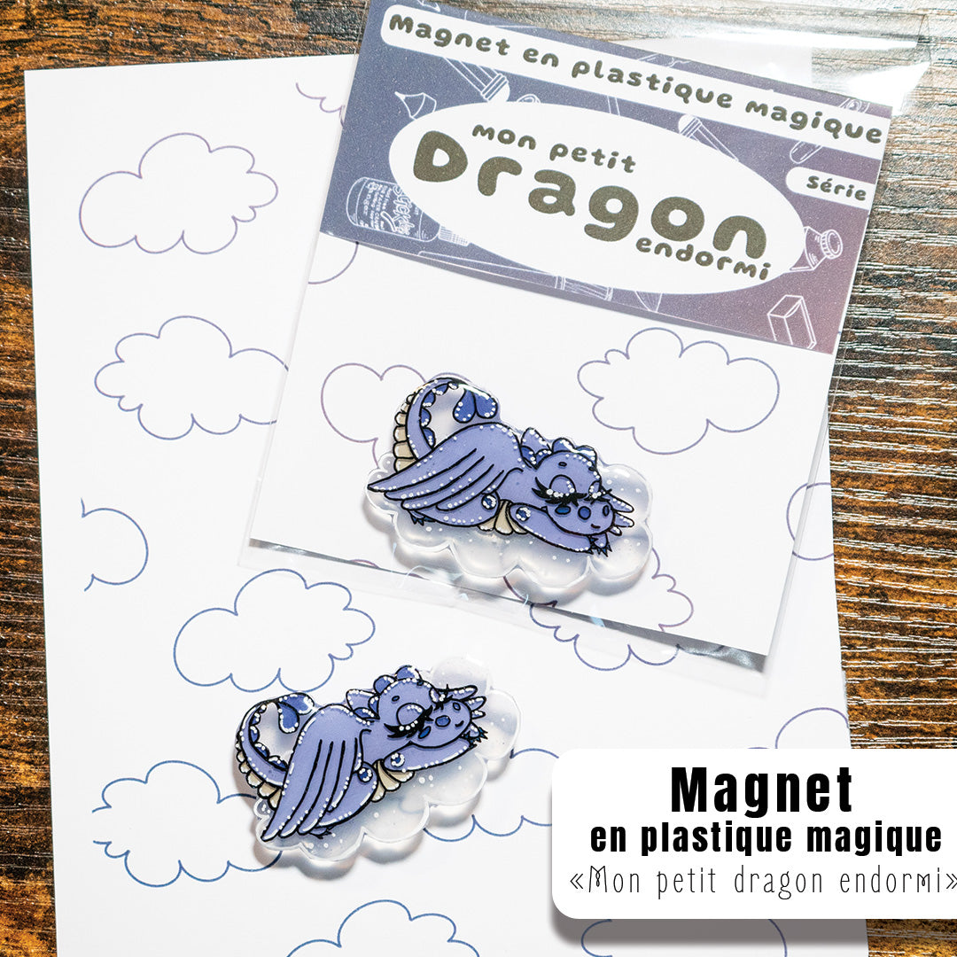 Magnet en Plastique Magique "Mon petit dragon endormi"