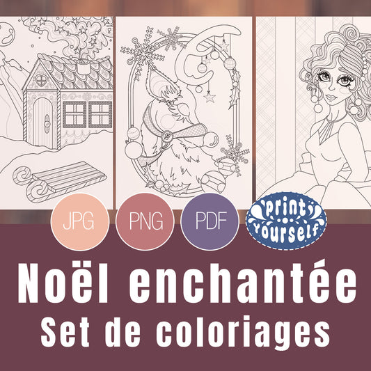 Set de 3 Coloriages - Noël enchantée