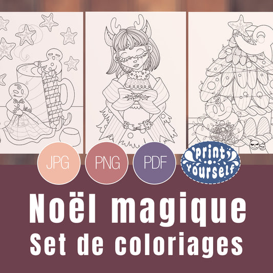 Set de 3 Coloriages - Noël magique