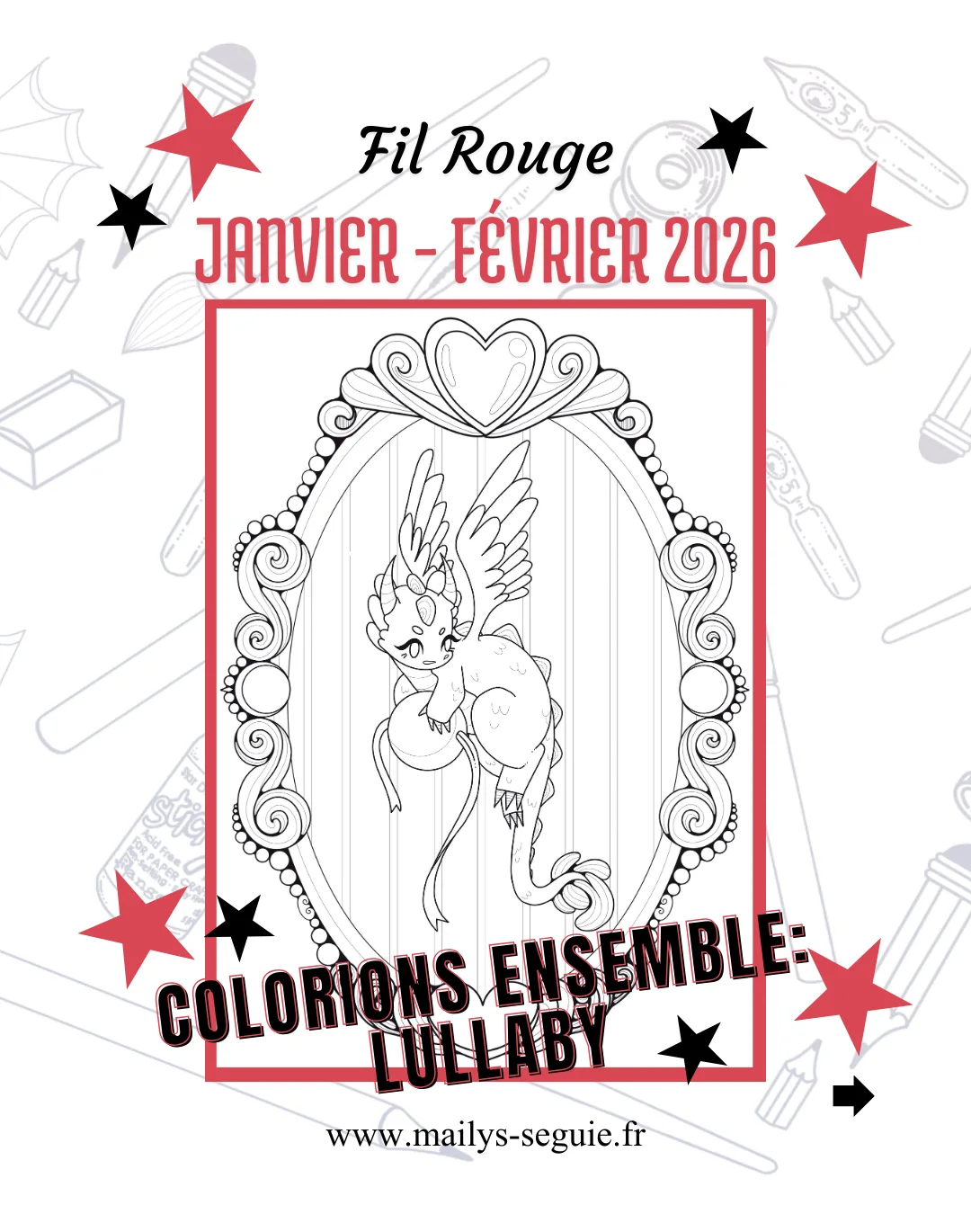 Challenge coloriage adulte : rejoins le Fil Rouge Lullaby ✨