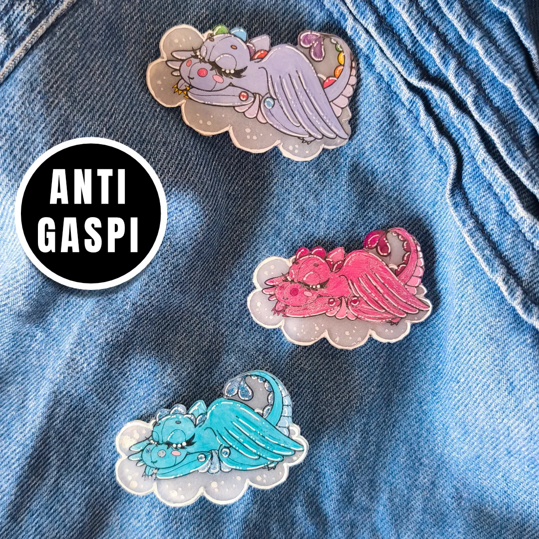 Aperçu de Anti Gaspi Pin's - "Mon Petit Dragon Endormi"
