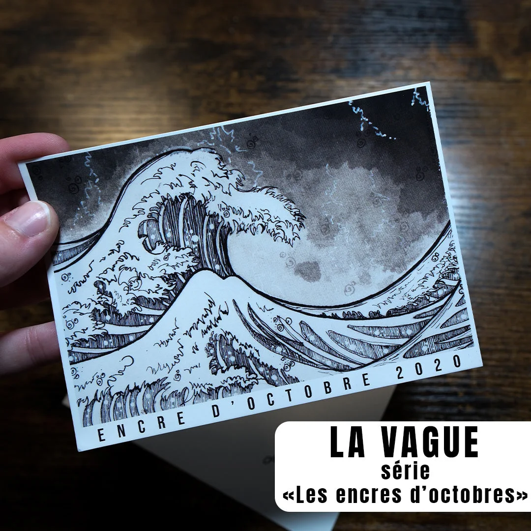 Aperçu de Carte postale "La Vague" - série Encre d'octobre