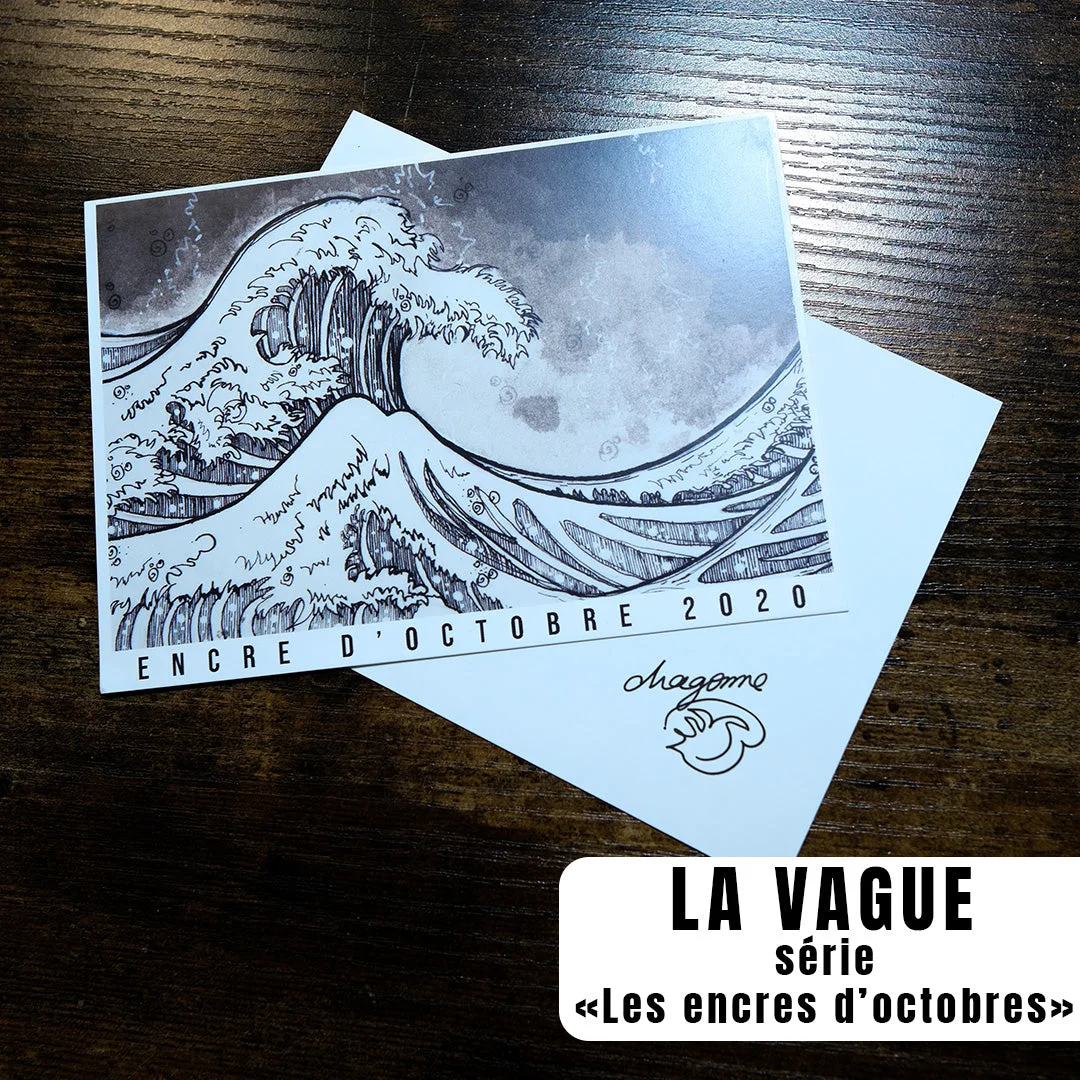 Autre aperçu de Carte postale "La Vague" - série Encre d'octobre