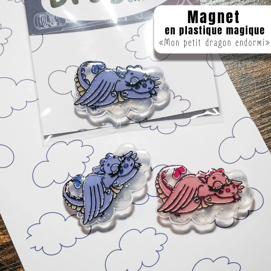 Aperçu de Magnet en Plastique Magique "Mon petit dragon endormi"