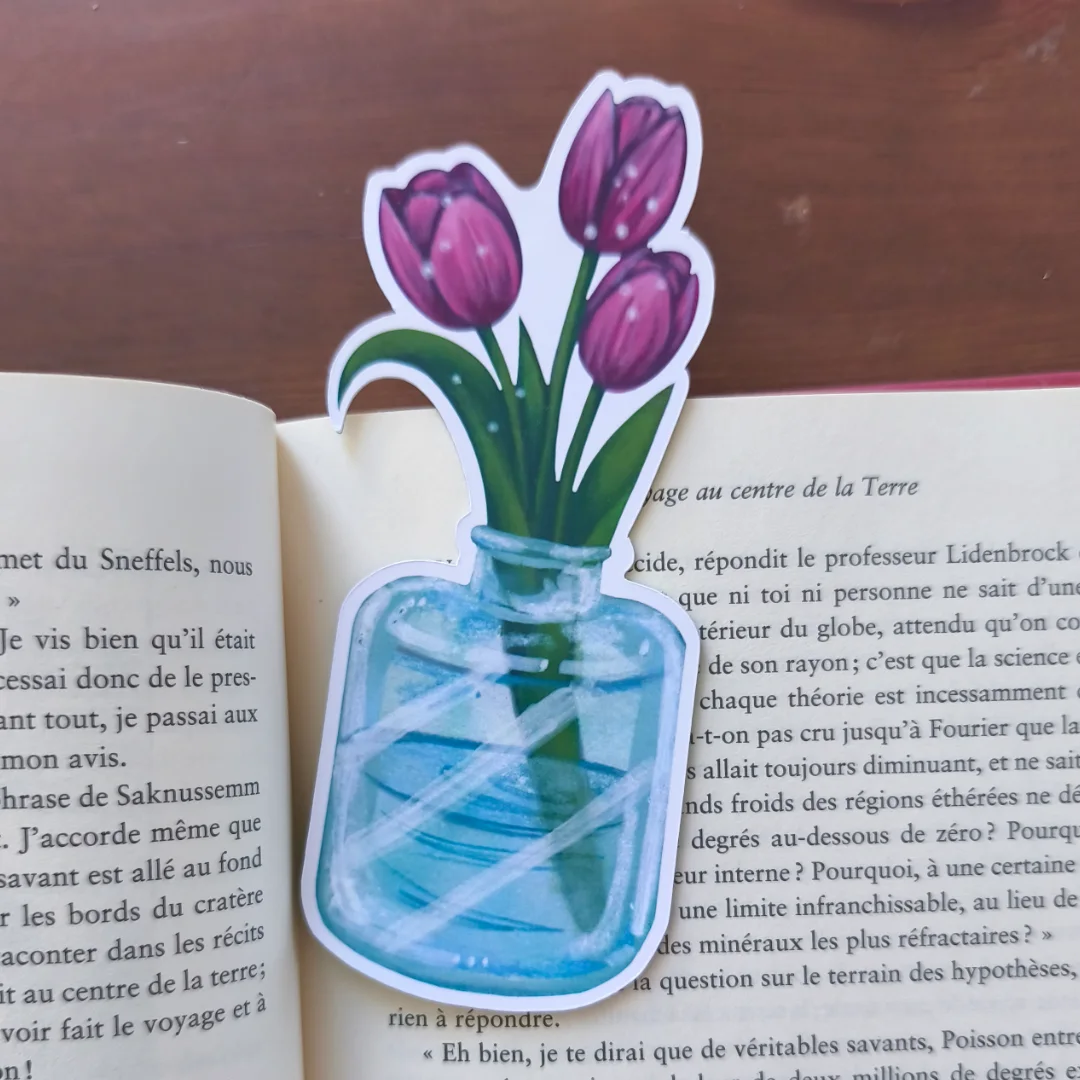 Aperçu de Marque-page Tulipe - Illustration Florale Artisanale