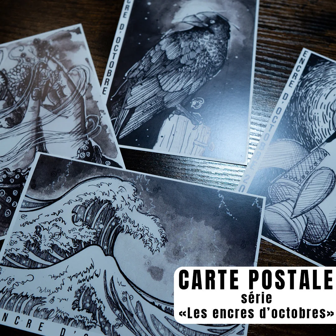 Aperçu de Carte Postale - Set de 4 cartes postales série "Les Encres d'octobre"