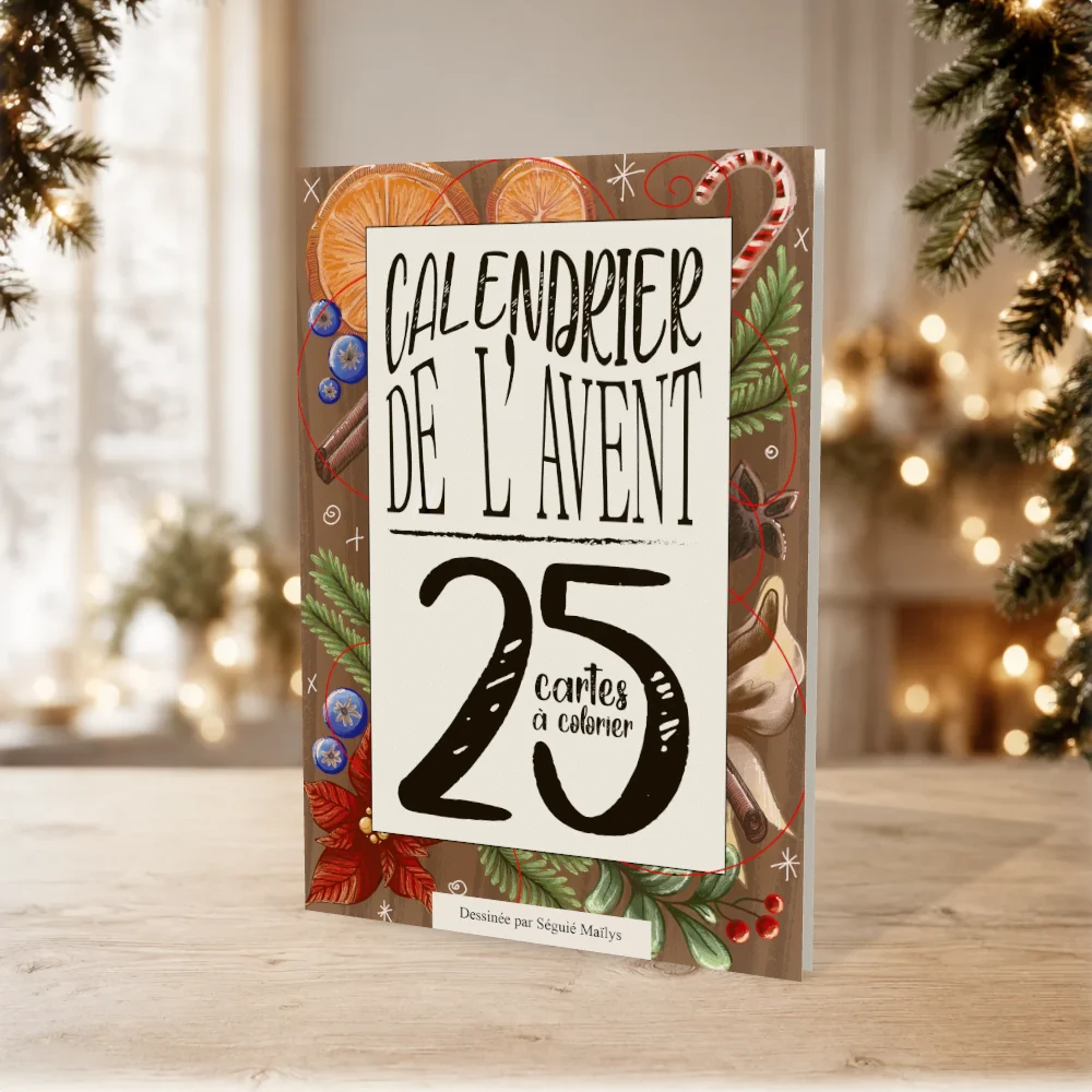 Le calendrier de l’Avent et ses cartes à colorier